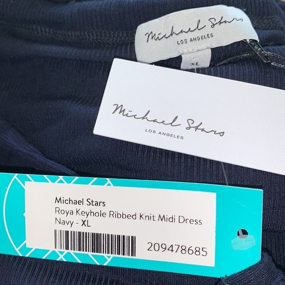 Michael Stars Roya Keyhole Ribbed Dress-XL - Picture 5 of 8